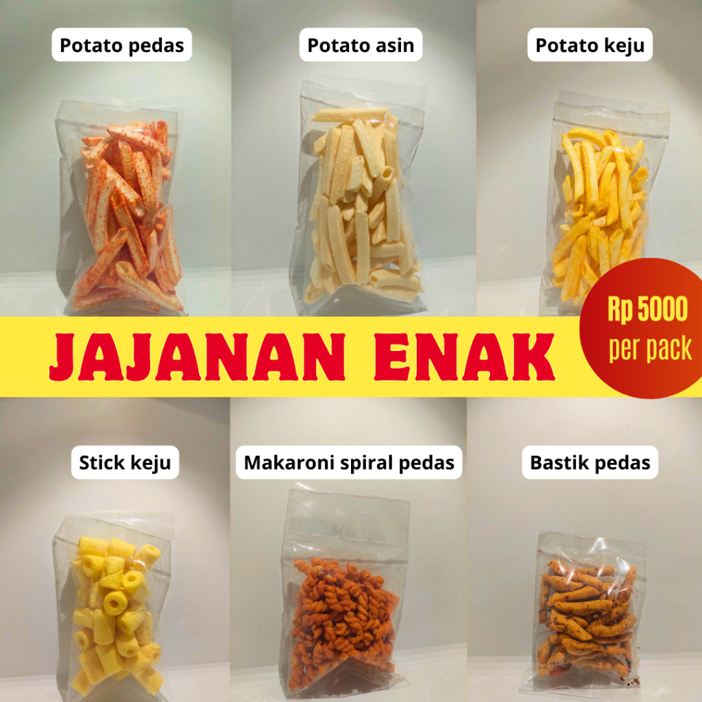 

Jajanan Enak / Jajanan Ndeso Snack Murah Asin, Pedas, Keju 5000an