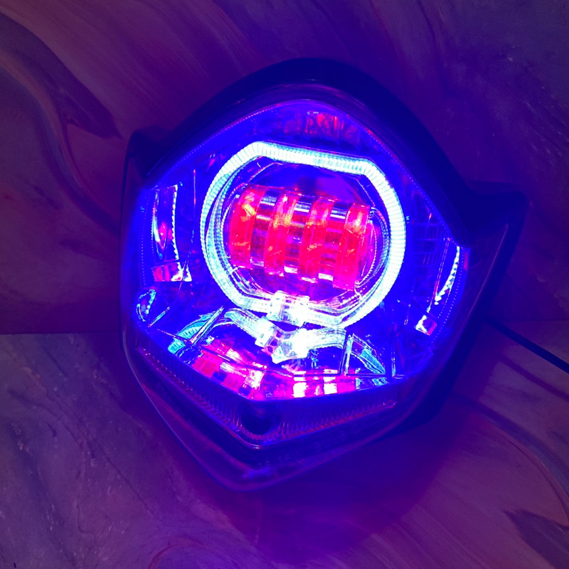 KEDOK REFLEKTOR LAMPU DEPAN VIXION OLD SET PROJIE BILLED SMOKE GOLD LAMPU DEPAN VIXION OVAL BILLED P