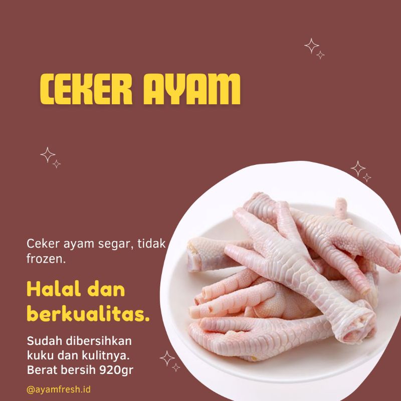 

Ceker ayam Fresh Bandung (Tanpa Kuku)