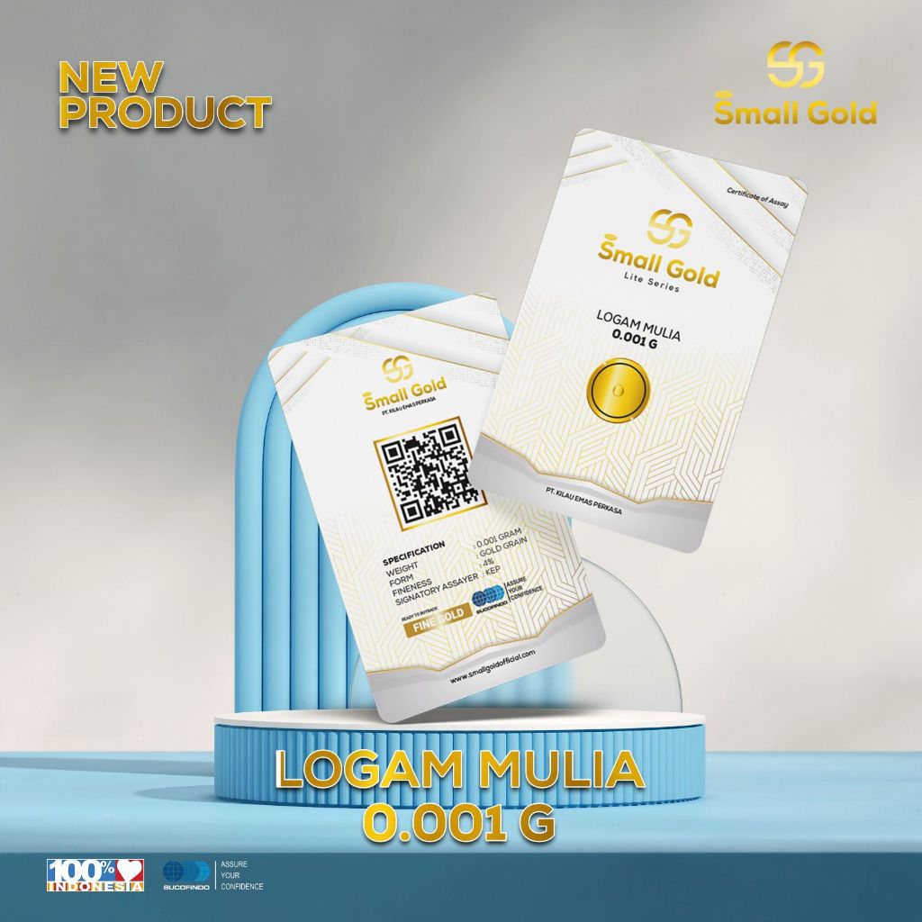 Emas 0.001 gram SMALL GOLD Logam mulia asli minigold mini gold Baby Gold Babygold emas mini toko emas microgram souvenir emas custom gift series emas