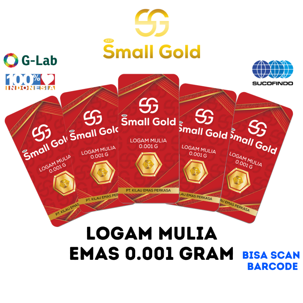 Emas 0.001 SMALL GOLD Logam Mulia Asli Emas Murni Minigold Mini Gold Suvenir emas custom Baby Gold Babygold Minigram Finegold Microgram Micro gram