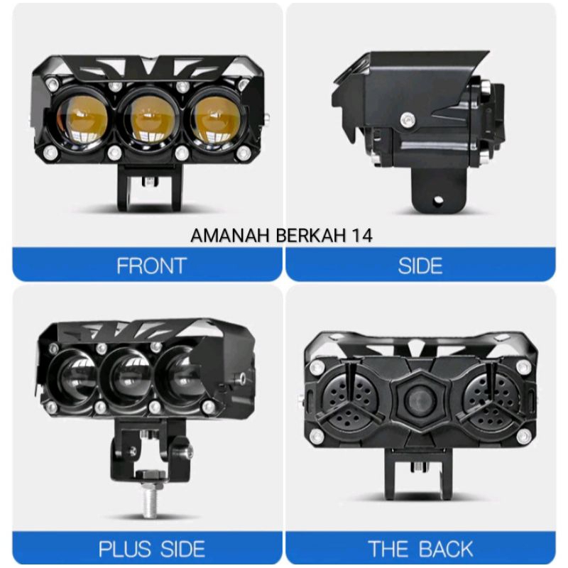 LAMPU TEMBAK SOROT LED LASER GUN SQL3 MOBIL MOTOR SQL 3 MATA, LAMPU TEMBAK SOROT D2 LASER 2 MODE HIG