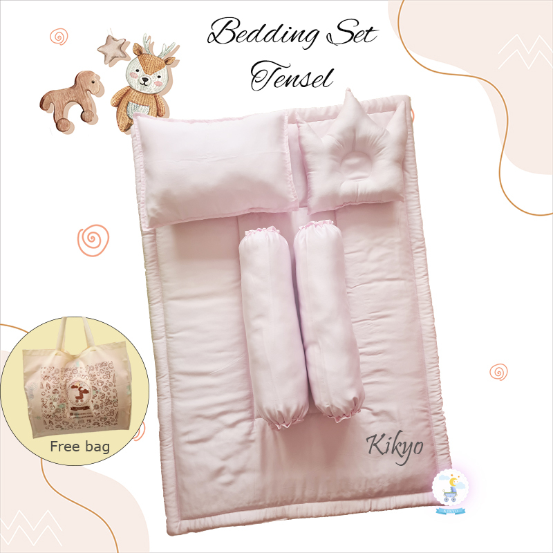 Bedding Set Baby Tensel Soft Pink Bed Set Bayi Bedcover Set Baby Tensel