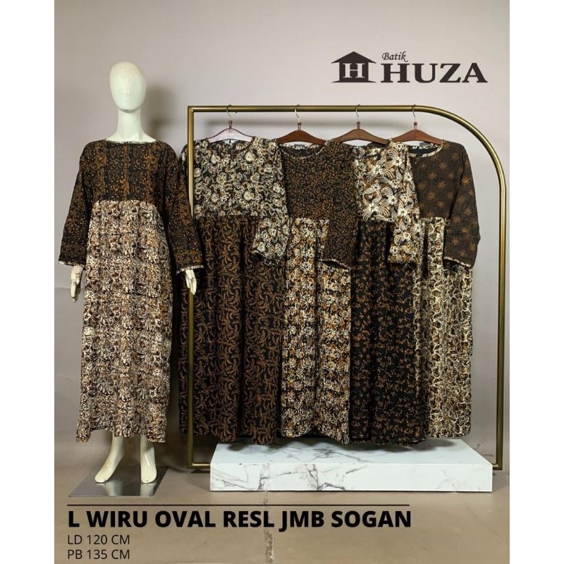 BATIK HUZA L Wiru Oval Resl Jumbo Sogan Long Dress