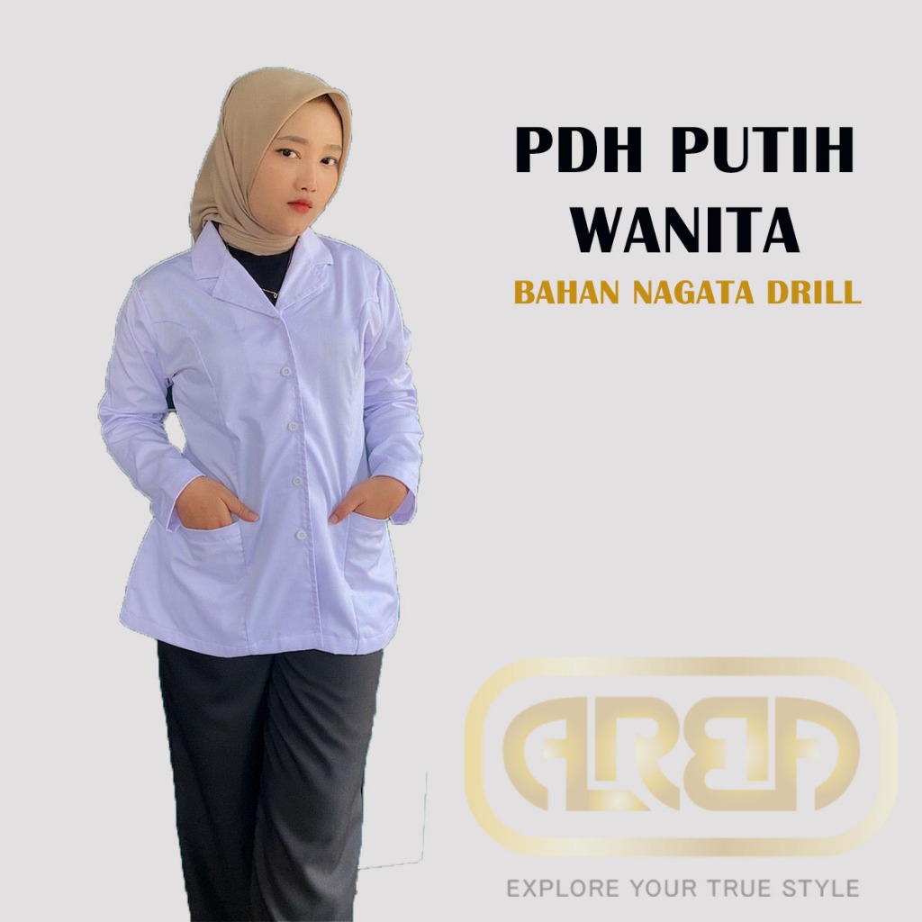 Baju Pdh Putih Wanita Seragam Putih Pns Wanita Baju Dinas Putih Pns Wanita Lengan Panjang Bahan Naga