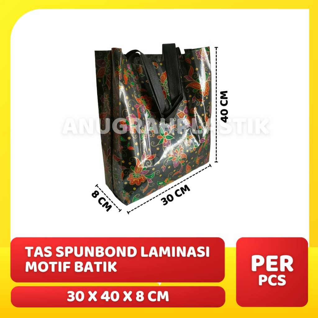 

Tas Spunbond Laminasi motif Batik uk 30 x 40 cm / Tas HLS laminating PER LUSIN