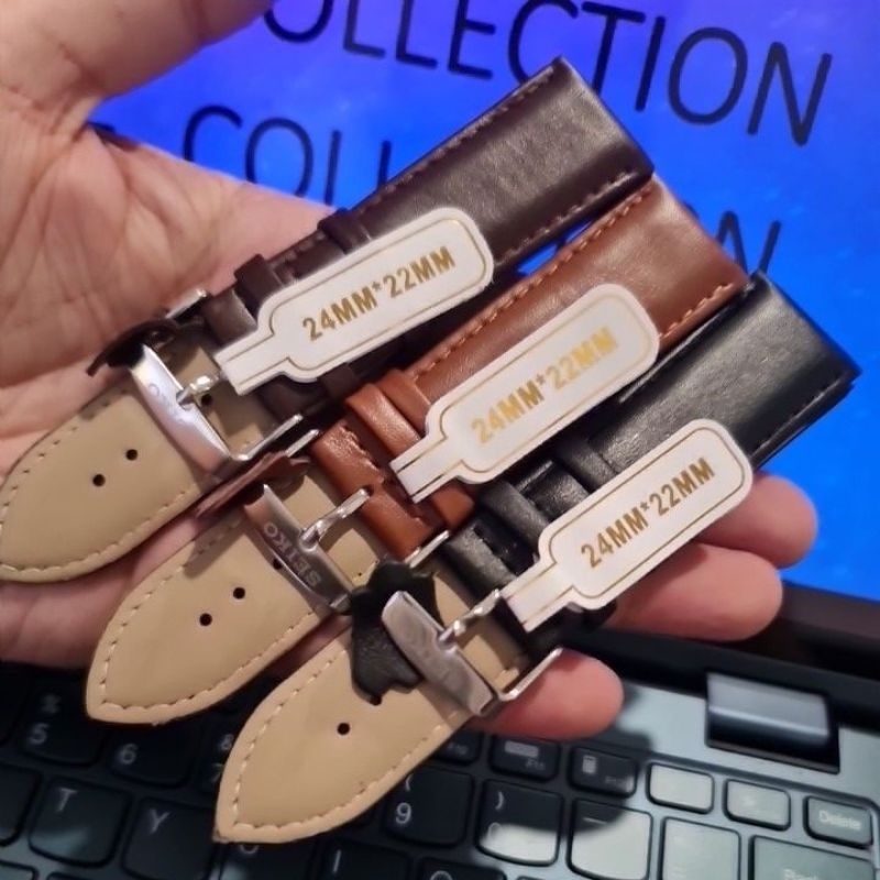 Strap Seiko original tali kulit jam tangan seiko 20MM 22MM 24MM 20 MM 22 MM 24 MM ORIGINAL