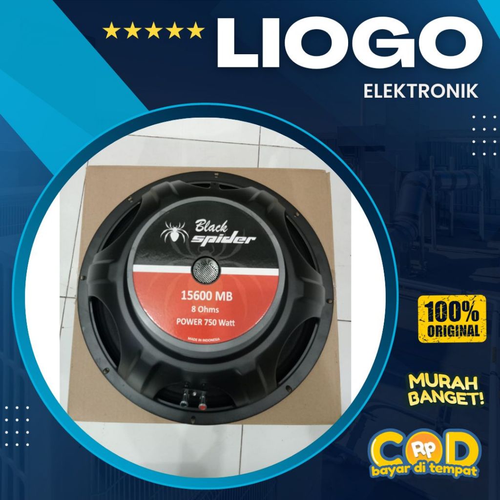 Speaker Komponen Black Spider 15600 MB Woofer Black Spider 15 Inch BS 15600 MB