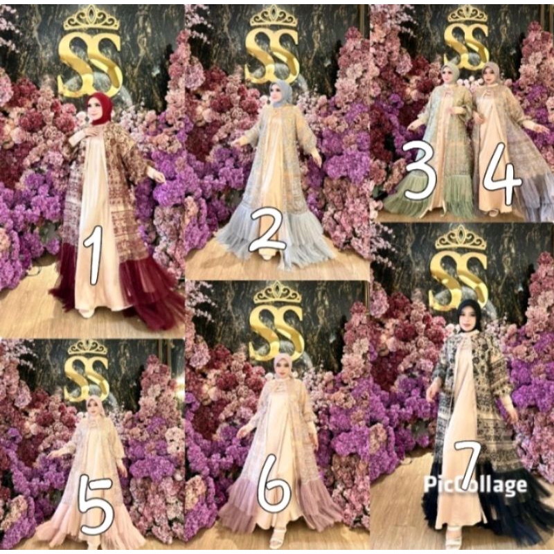 dress mewah outer abaya brukat Shella saukia