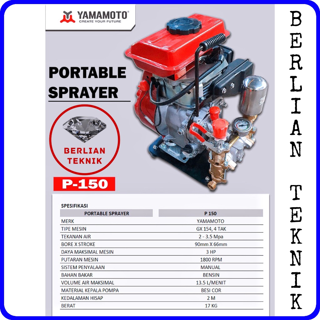 Mesin Engine Power Sprayer Portable Yamamoto P150