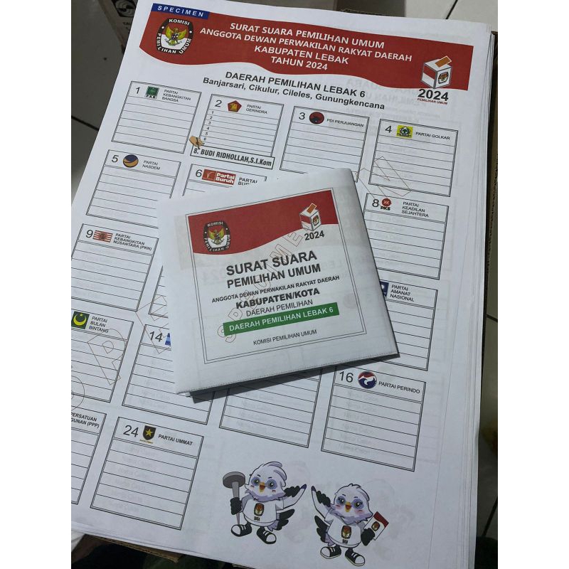 surat suara pemilu (specimen)