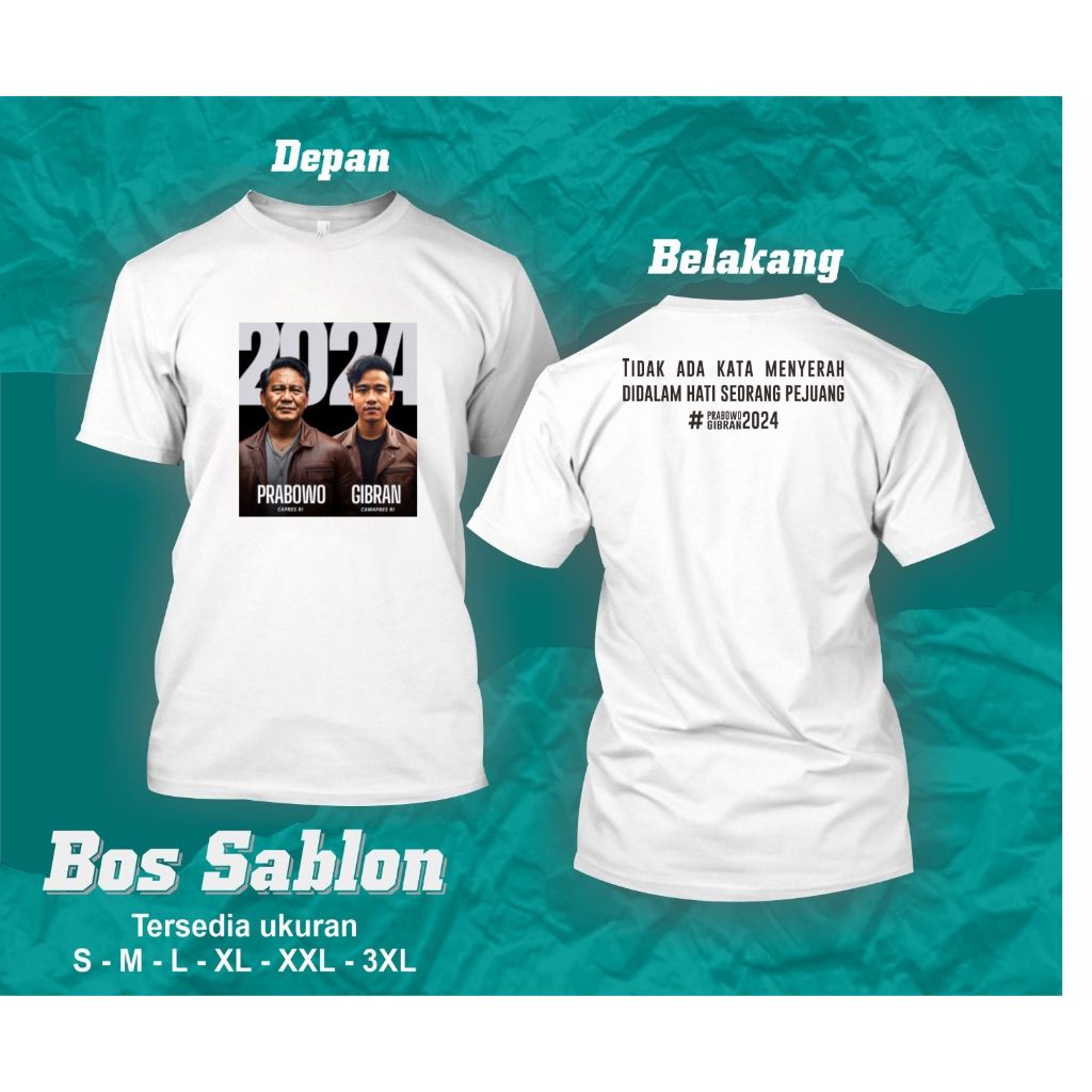 Bossablon - Kaos Prabowo - Gibran Kaos Prabowo 2024 Subianto Terbaru