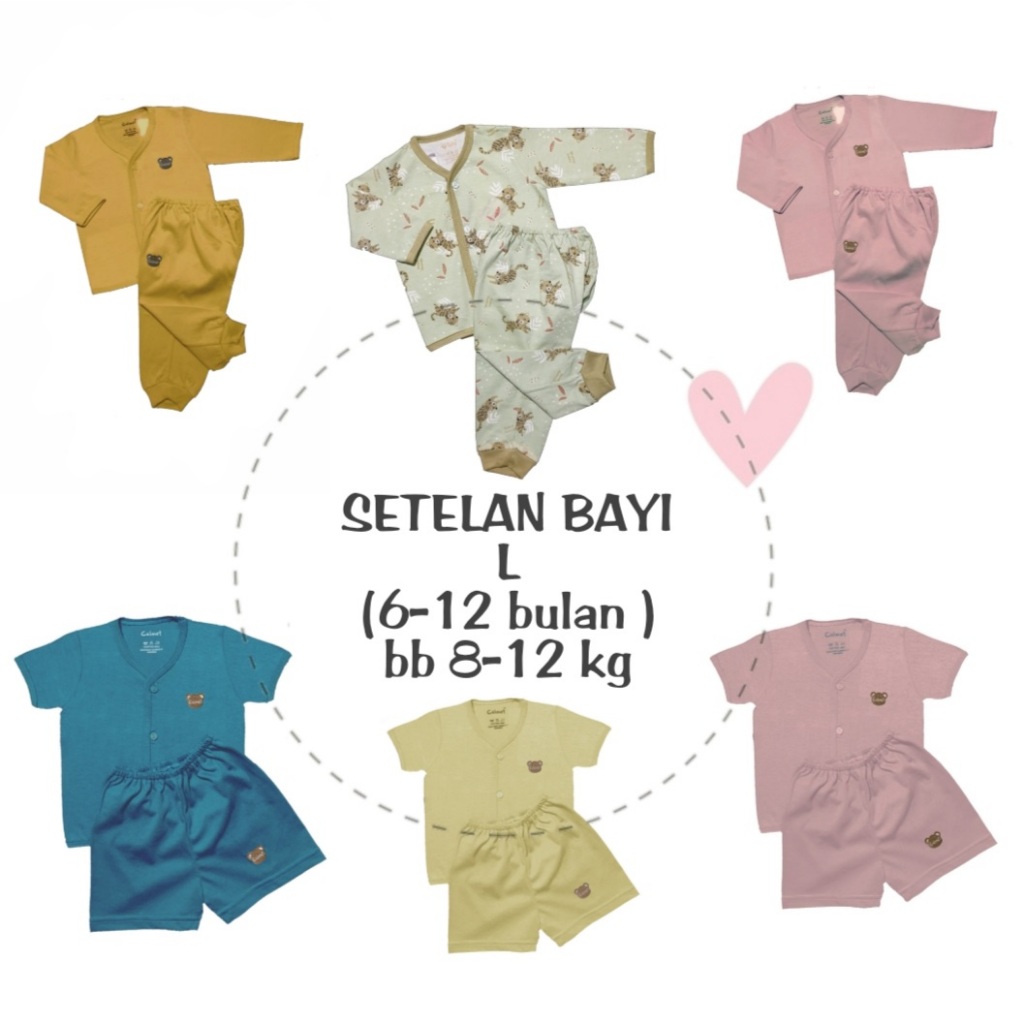 SETELAN Baju Bayi L | 9-12 bulan | Katun SNI | Baby Tokusen Fully Calmet Costly Ido Tatami