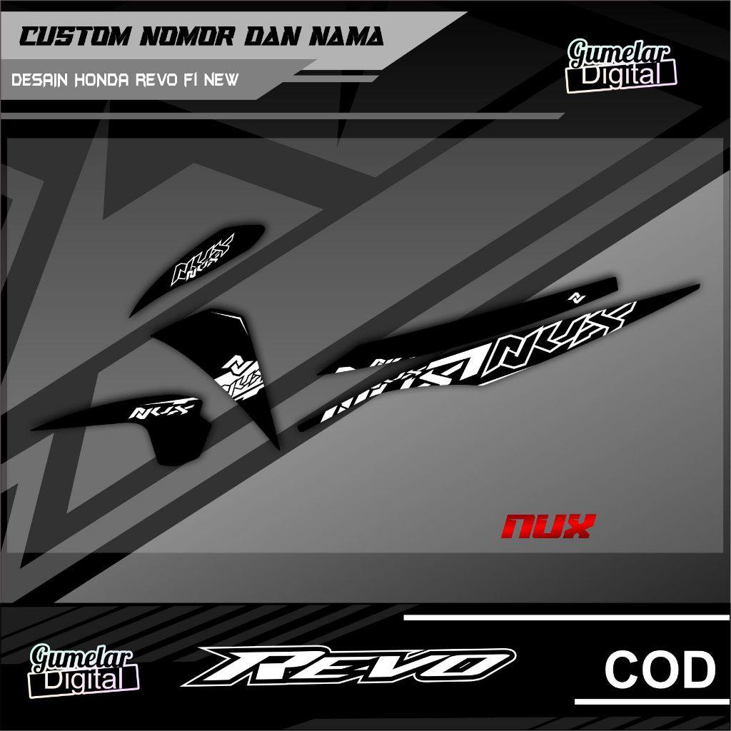 STRIPING SIMPEL HONDA REVO FI NUX NUW SUDAH DI CUTTING TINGGAL TEMPEL