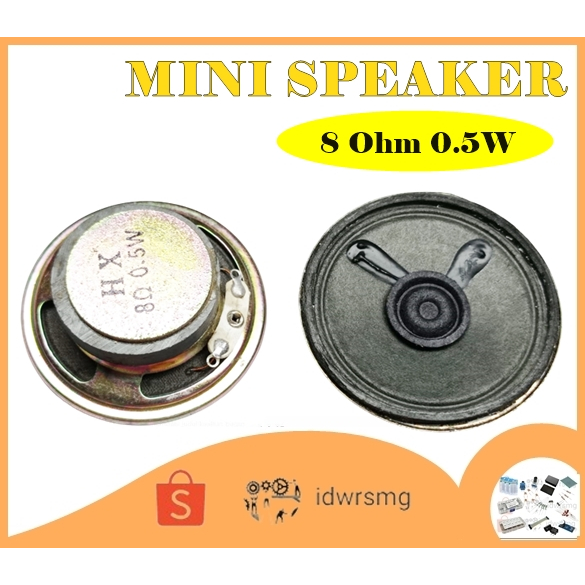 Speaker Mini 50mm 5cm 8 Ohm 0.5w Audio Speaker Kecil Tinggi 15mm Bulat Tipis 8R 1/2W