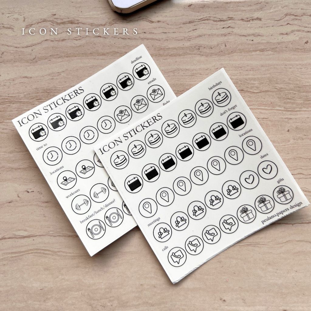 

Sticker Aesthetic Stiker Deco Icon Pelengkap Journalling PVC Sticker Rekat Anti Air Waterproof by peulanopapers