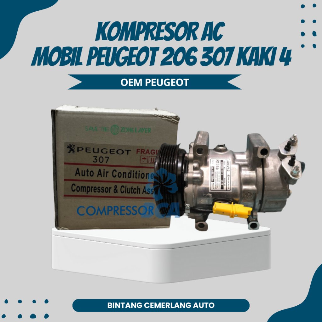 COMPRESSOR KOMPRESOR AC Mobil Peugeot 206 307 Kaki 4 OEM PEUGEOT