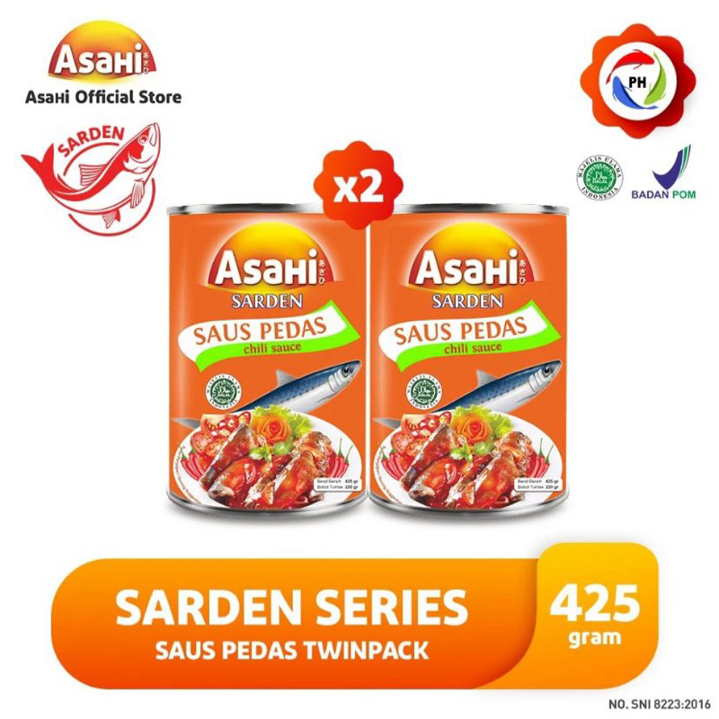 

Asahi Sarden Saus Pedas 425gr - Twinpack