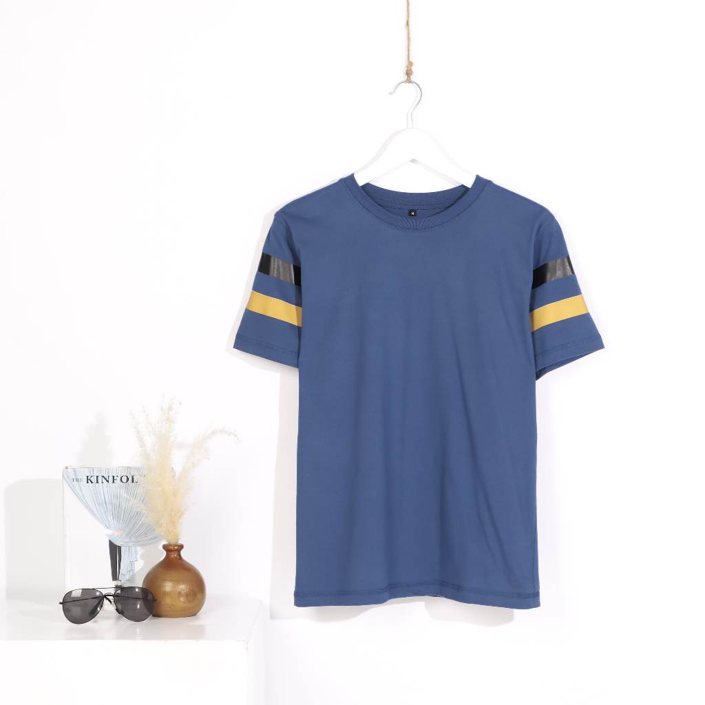 Brofash Baju Kaos Denim Pria Terbaru 2024  Mewah Bahan Cotton Combed 24s/ Baju Kaos Pria Lengan Pend