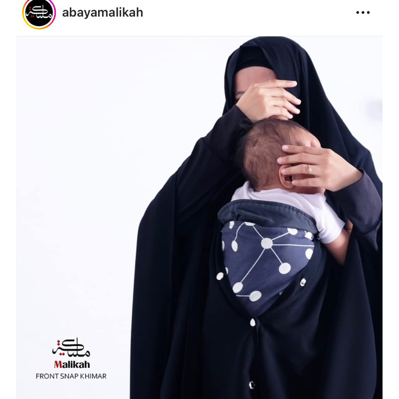 preloved front snap khimar abaya malikah