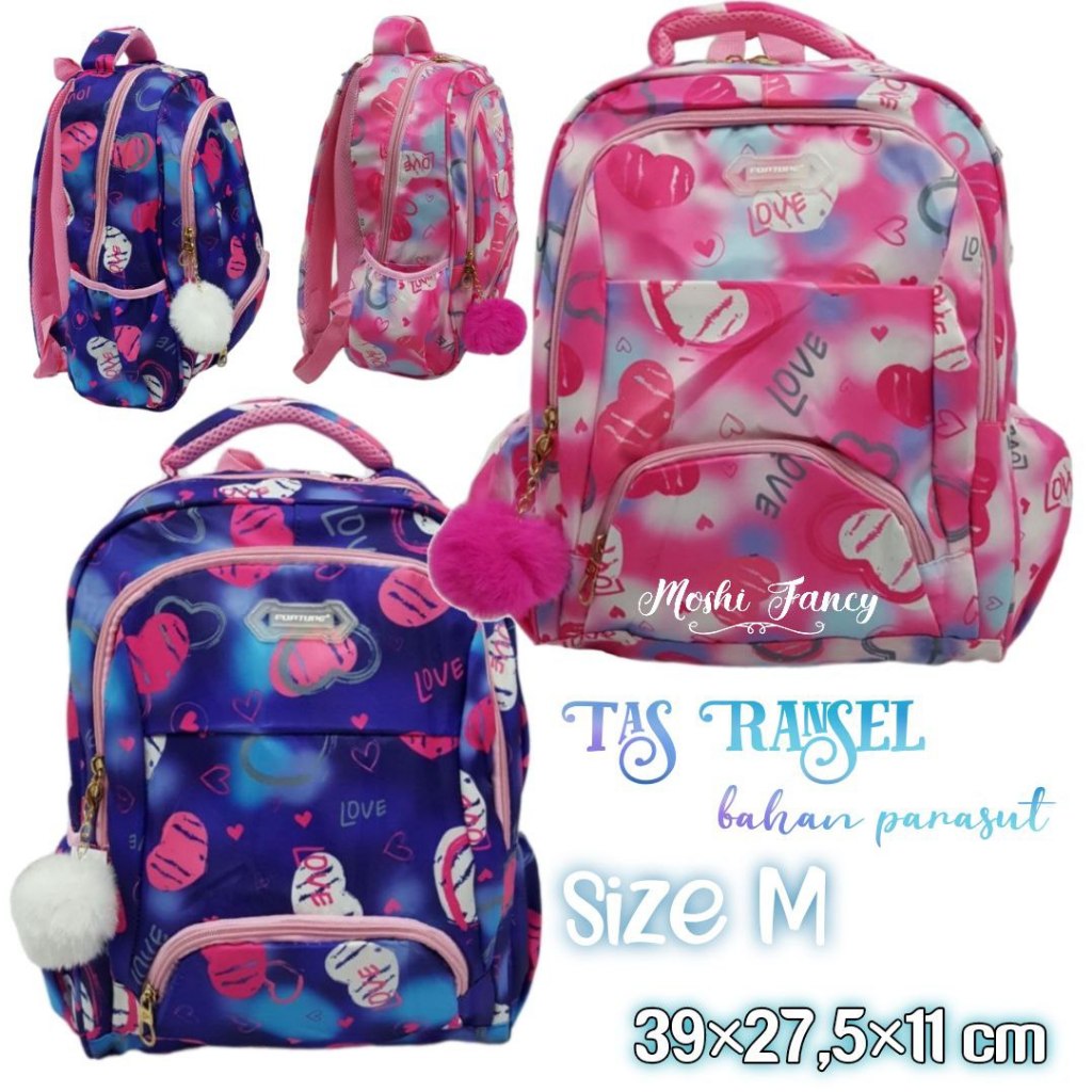 Tas Ransel Anak Parasut / Backpack Sekolah Bahan Parasut Anak Perempuan Anak TK dan SD