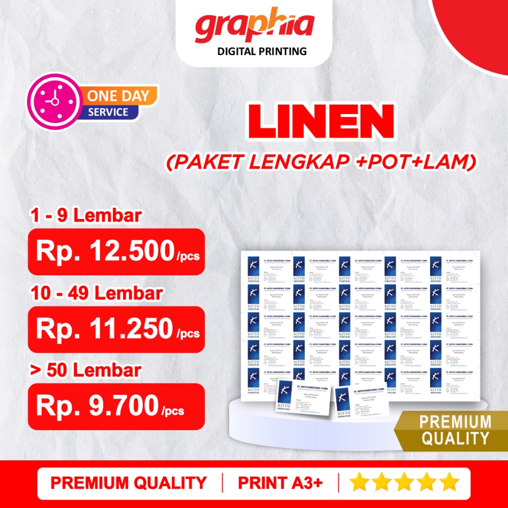 

FANCY PAPER LINEN A3+ dengan LAMINASI + POTONG BIASA
