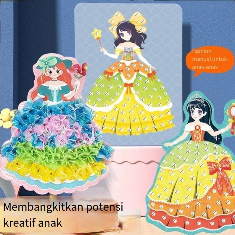 

tyvf Gaun Princess Baru Lukisan Perangko Ta Dimensi/Lukisan Buatan Tangan Kecil Menyenangkan
