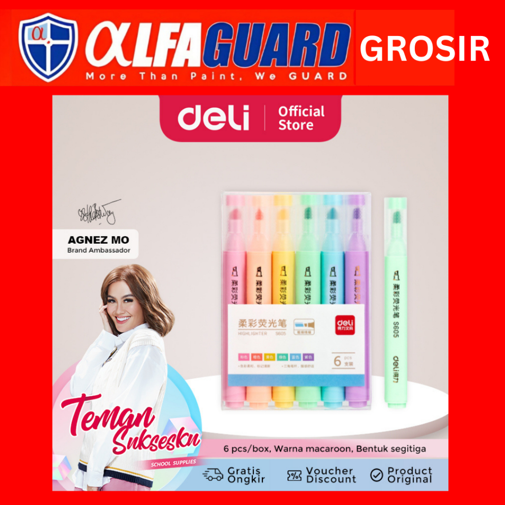 

Deli Pen Highlighter Macaroon 6 Warna S605