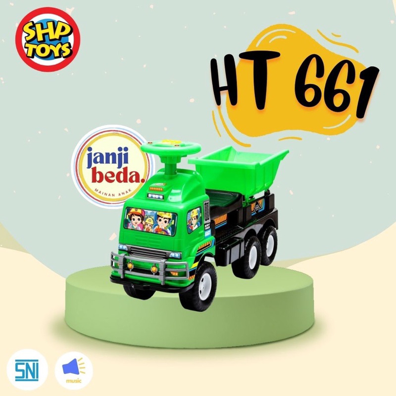 

(BISA COD) Mainan Anak Mobil Mobilan Truk HT 661 - Truck Dorong Tunggang Duduk SHP Toys Hadiah Kado