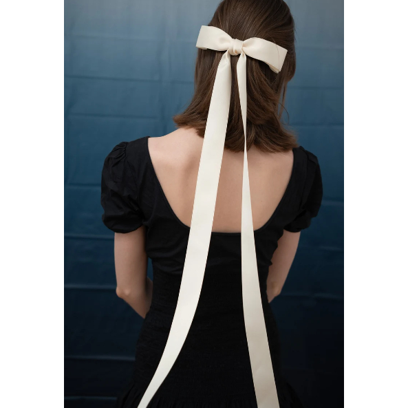 Ribbon Hair Clip, Bridal Hair Accessories, Hair Bow Tie