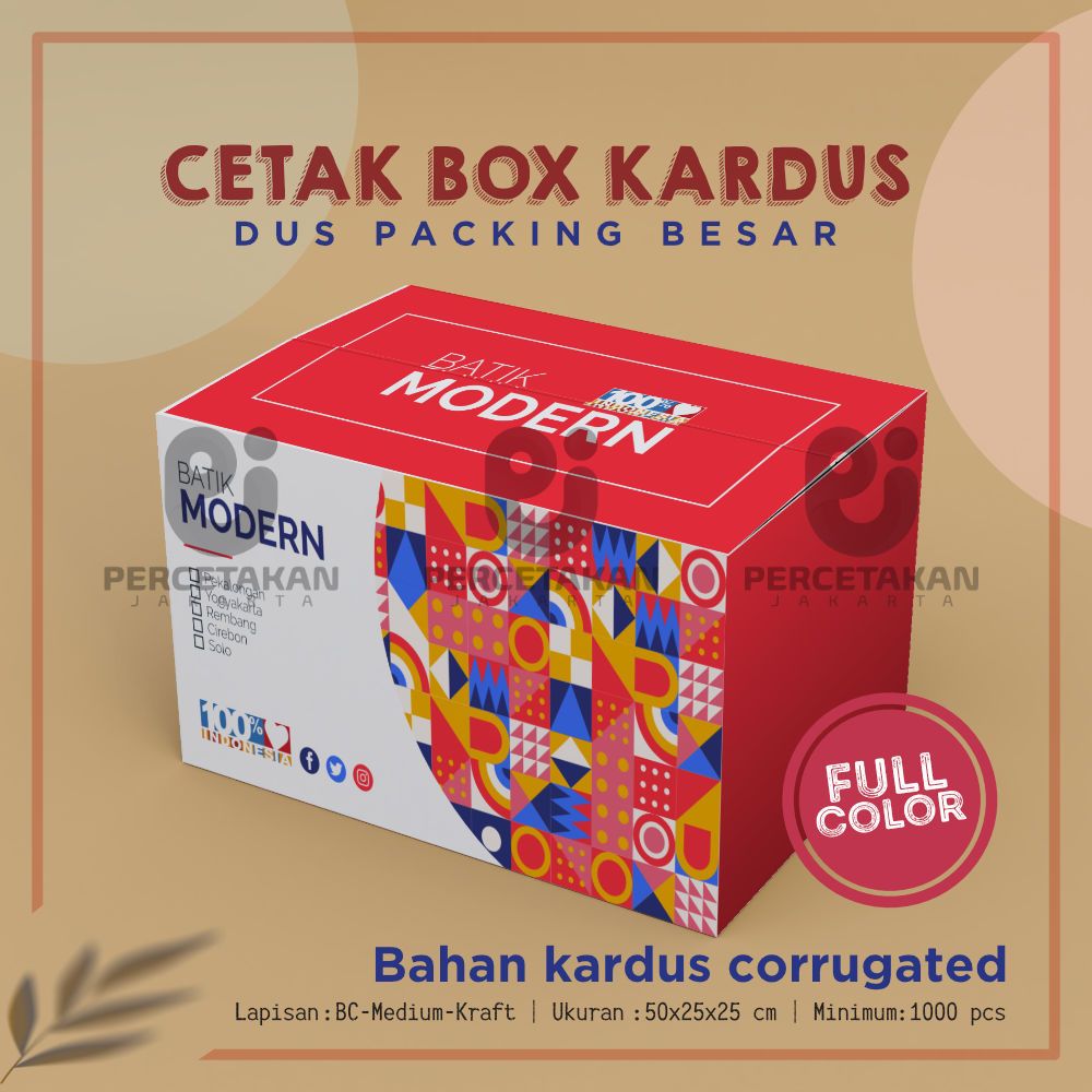 

Cetak BOX KARDUS 50x25x25 cm Full Color Free Custom Desain/Logo DUS PACKING | Kardus Besar | Box Pengiriman Jumbo