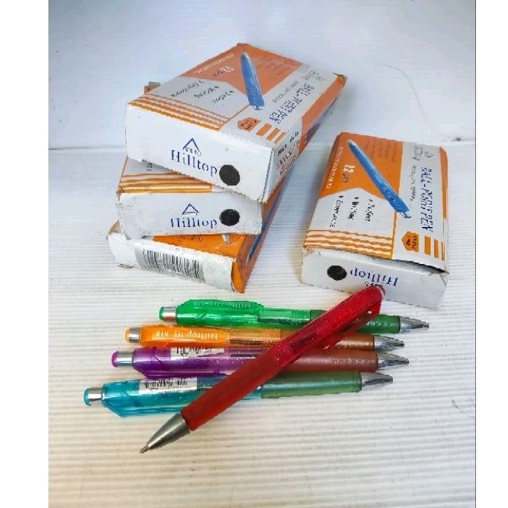 

pulpen/bulpen/ballpoin/pena klik/cetekan HILLTOP (1 lusin/12pcs)