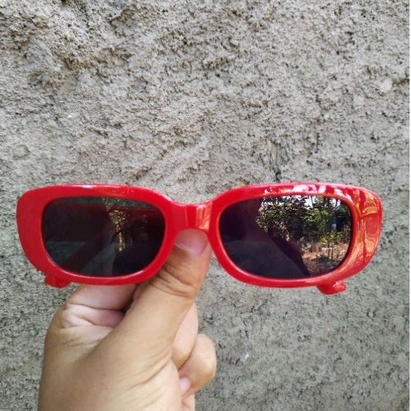 KACAMATA HITAM PRIA WANITA SUNGLASSES FASHION KOREA - RED BLACK