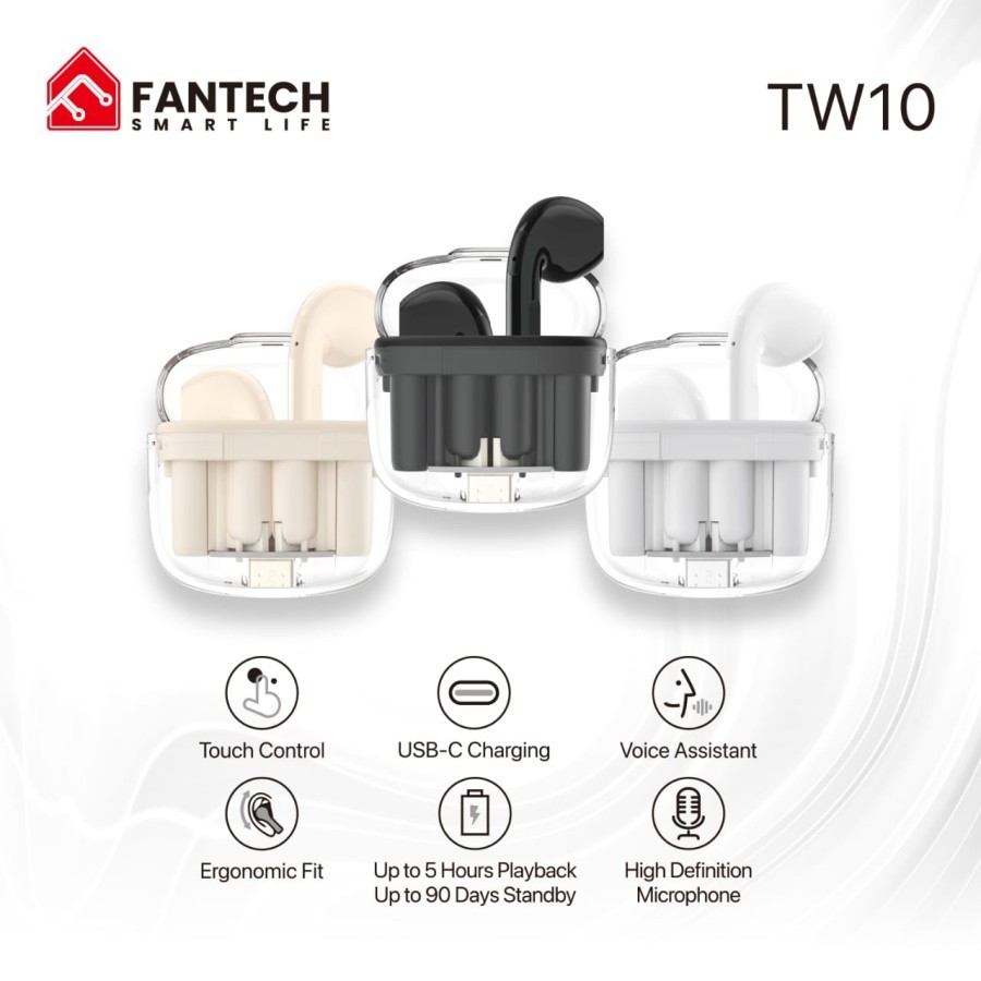 Fantech TW10 Wave 10 Bluetooth 5.3 Earphone TWS Wireless