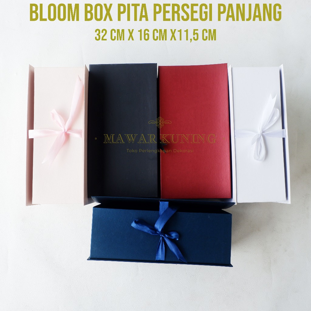 

[ 32X16X11,5 ] Bloom Box Pita Persegi Panjang / Box Panjang / Kotak Kado