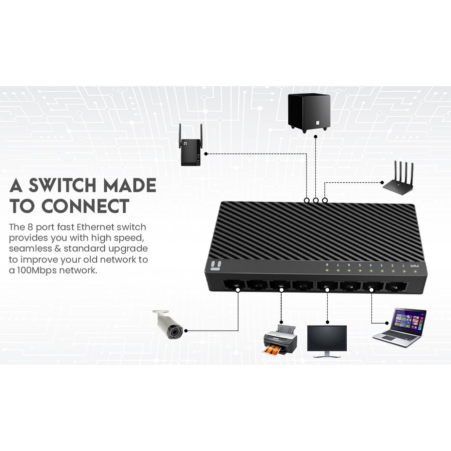 Netis ST3108C Hub Lan/Ethernet Switch Rj45 8 Port 10/100