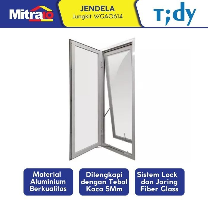 Jendela Jungkit Aluminium 60x140cm Putih WGA0614 - Tidy