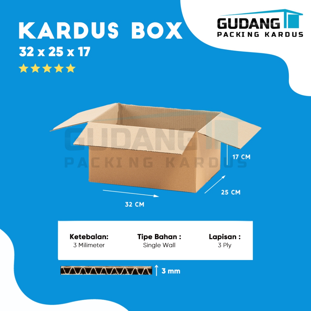 

Packing Kardus Karton Box Pindahan 32cm x 25cm x 17cm Box Polos