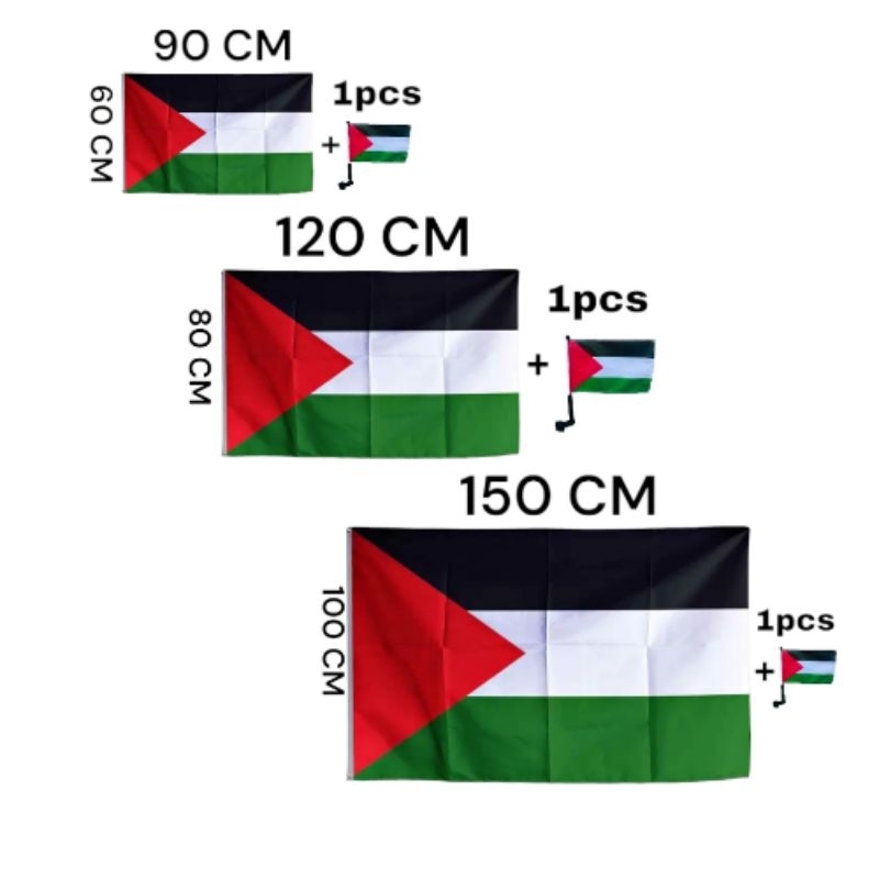 TERMURAH BENDERA PALESTINA + TIHANG BENDERA MOTOR