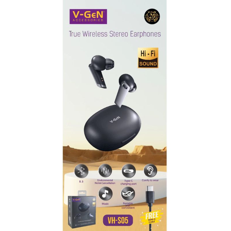 EARPHONE V-GEN TWS VH-S05 WIRELESS ENC TYPE C