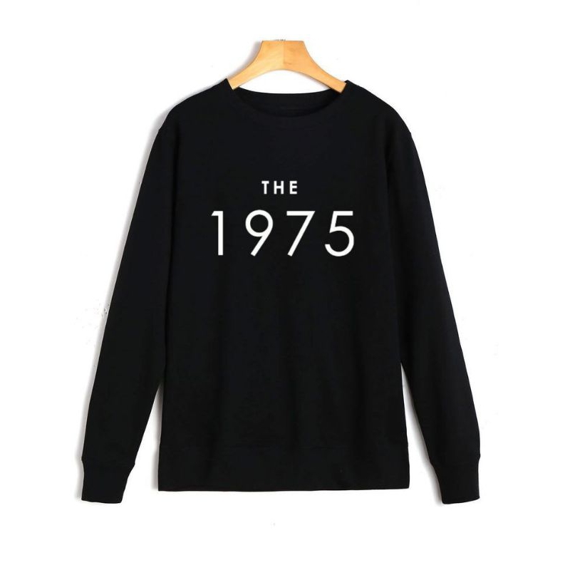 UMSSTORE | SWEATER CREWNECK THE 1976 FONT | HITAM COTTON FLEECE | ANAK | PRIA DAN WANITA | MURAH | B
