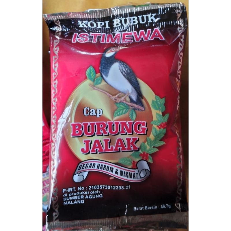 

Kopi bubuk cap BURUNG JALAK per sachet