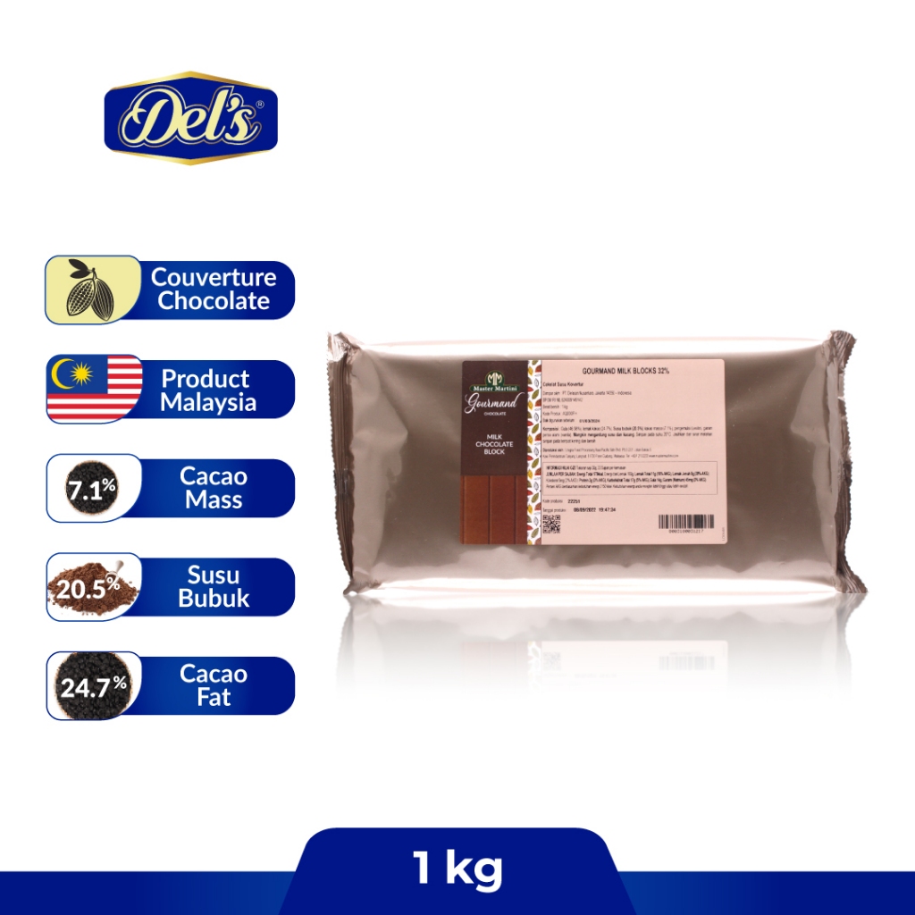 

Del's Gourmand Milk Chocolate Couverture Block / Coklat Masak - 1 Kg