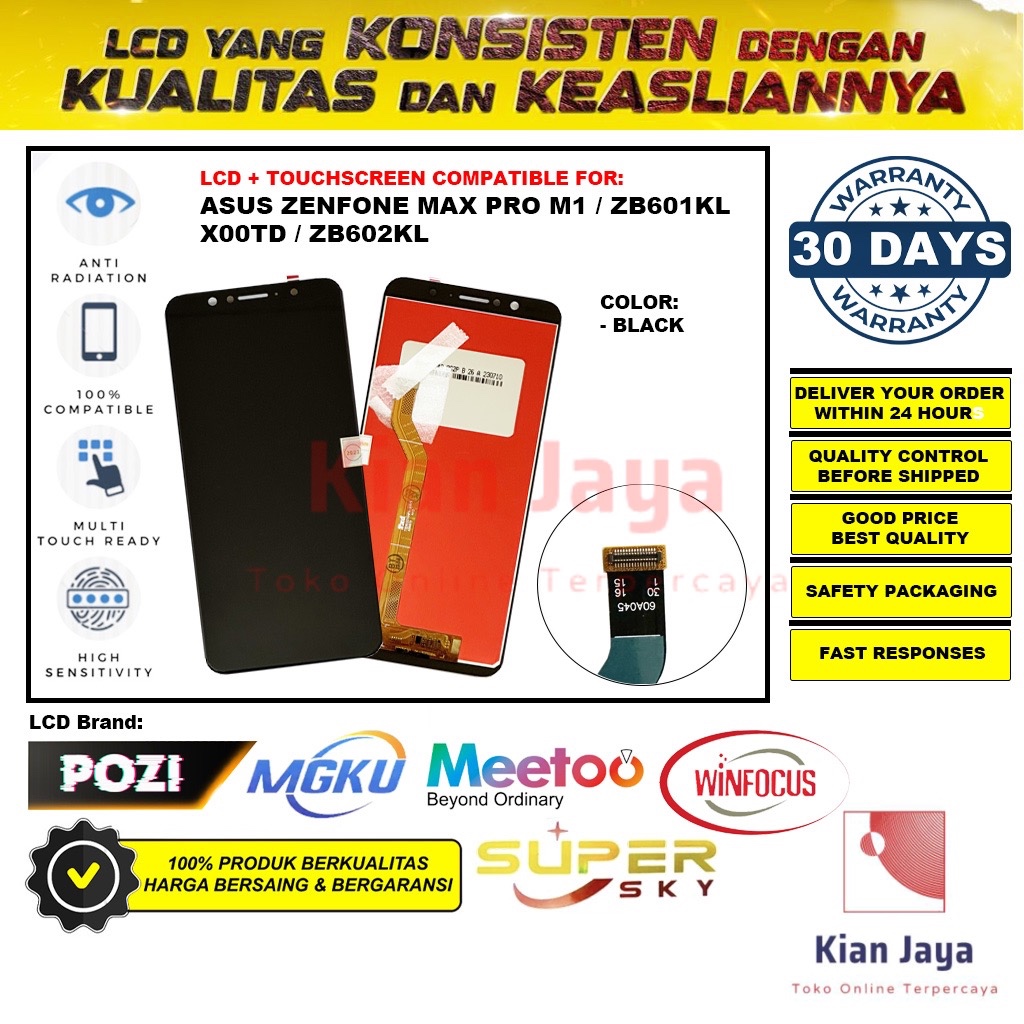 LCD Untuk Hp Asus Max Pro M1 ZB601KL ZB602KL X00TD Original Fullset Touchscreen INCELL