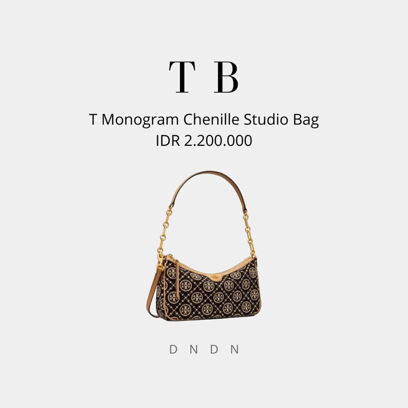 T Monogram Chenille Studio Bag