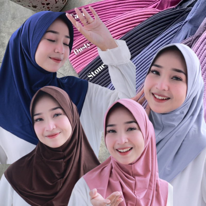 HIJAB BERGO HAMIDAH INSTAN BAHAN JERSEY SUPER LEMBUT HIJAB SPORT WITH INSTAN