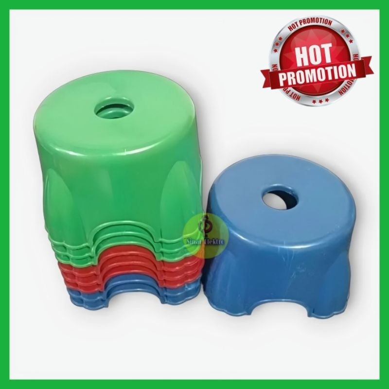 Bangku Kursi Jongkok / Dengklek Pendek Mini Injak Cuci Nyuci Anak Anak Belajar Bulat Plastik