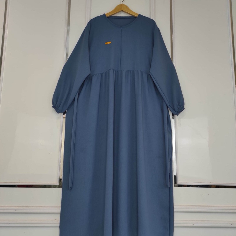 Freya Dress Crinkle Airflow LD130 cm - Gamis Bahan Crinkle Airflow Polos