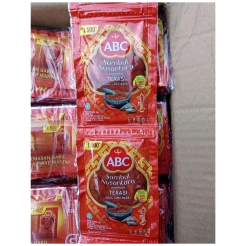 

ABC SAMBEL TRASI SACHET 18GR 1 RENCENG ISI 10PCS