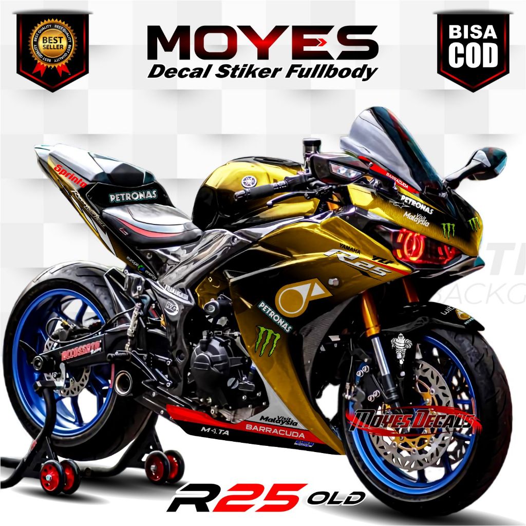 Decal  R25 OLD Stiker Variasi  R25 OLD  Fullbody Yamaha R25 OLD Design Motiv Petronas